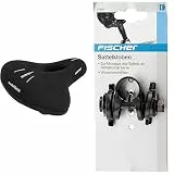 FISCHER Fahrrad Sattel City Memory Foam R.e.Med, Fahrradsattel für City Fahrrad, besonders leicht, extrem bequem & 85638 Sattelkloben, schwarz, One Size