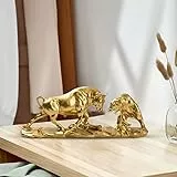 Cutfouwe Bulle Und Bär Figuren & Deko-Börsenstatuen-Dekoration Für Das Büro Oder Zuhause-Geschenke Für Börsenliebhaber,Bull Bear Sculpture Statue