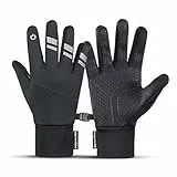 doorslay Touchscreen Handschuhe, Herren Damen Fahrradhandschuhe, Outdoor Laufhandschuhe, Warme Winddichte Winterhandschuhe, Reflektierende Thermohandschuhe, sporthandschuhe für Laufen, Fahren