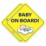 2 Stück Baby an Bord Autoaufkleber, reflektierendes magnetisches Warnschild für Kinder, wasserdicht