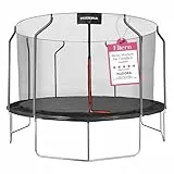 HUDORA Trampolin First in versch. Größen - Trampolin Outdoor mit UV-Stabiler Randabdeckung & Sicherheitsnetz - Gartentrampolin für Kinder & Erwachsene - hochwertiges Kindertrampolin