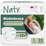 Naty BioEmbrace Baby Windeln für Neugeborene, Größe 1 (2–5 kg, 25 Stück