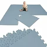 LittleTom Puzzlematte Baby Spielmatte 8 Teile Blau - 50 x 50 cm Krabbelmatte Bodenmatte Kinder - Puzzle Teppich Kinderzimmer Matte - Outdoor Bodenschutzmatte Spielteppich - Eva Schaumstoff BPA-frei