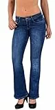 ESRA Bootcut Jeans Damen Bootcut Jeanshose Bootcut Hose Hüftjeans Schlaghose Damen Jeans Damen Low Waist Wide Leg Jeans Damen Weite Jeans Hose Damen Schlagjeans bis Übergröße B500