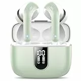 Bluetooth Kopfhörer, In Ear Kopfhörer Kabellos Bluetooth 5.3 mit 50H Tiefer Bass, 2024 Neue Kabellose Kopfhörer Noise Cancelling Earbuds mit 4 ENC Mic, IPX7 Wasserdicht Ohrhörer, Klassisches Mintgrün