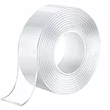 Doppelseitiges Klebeband,Waschbares Spurloses Klebeband,Transparent Entfernbares Wiederverwendbares Klebestreifen, Extra Starke Klebekraft Wasserdichtes, rutschfest Multifunktionales (5M x 3CM x 2MM)