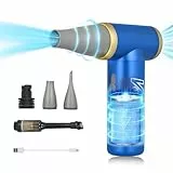 Kica JetFan 2 Kit 2-in-1 Elektrisches Staubgebläse & Air Duster, Wiederaufladbares Druckluftspray mit 101000 U/min, Handliches Luftdruckspray Alternative für Laptop, Auto, Sofa & Bürogeräte - Blau