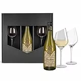 Bouleau Weißwein Sauvignon Blanc (0,75 l) im Geschenkkarton mit 2 Weißweingläsern