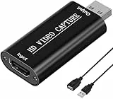 DIGITNOW! HDMI zu USB 2.0 Videoaufnahmekarte， Praktischer Compact Game Capture Card Grabber Für Live-Übertragungen, Konferenzräume, Videoaufnahmen