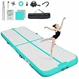 FBSPORT Airtrack Matte 3m Trainingsmatte, 20 cm Dicke Tumbling Matten mit Luftpumpe und Tragetasche, Gymnastikmatte für Zuhause/Yoga/Outdoor/Tumbling/Gym/Training/Cheerleading/Wasser