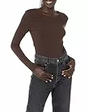 Amazon Essentials Damen Regular-Fit Langarm-T-Shirt Rundhalsausschnitt (In Übergröße Erhältlich), Espresso, M