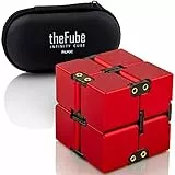 PILPOC theFube Infinity Cube Fidget Schreibtisch-Spielzeug – Hochwertiger Aluminium Unendlichkeitswürfel mit exklusiver Hülle, robust, schwer, Stressabbau, Angstzustände und Stressabbau für ADHS, TOC