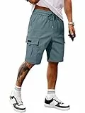 JMIERR Cargo Shorts Herren Sommer Casual Kurze Hosen Herren Elastische Taille mit Taschen Himmelblau XL
