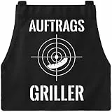 MoonWorks Grill-Schürze Auftrags-Griller Fadenkreuz für Herren mit Spruch schwarz unisize