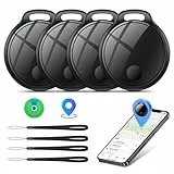 Smart Tracker Tag 4er Pack, Schlüssel Finder Kompatibel mit Apple Find My APP (nur iOS), IP68 wasserdicht, Austauschbarer Akku, Bluetooth Key Finder für Gepäck/Taschen/Koffer/Brieftasche
