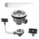 Verstellbarer Flexibler Ablaufschlauch, Durchmesser 114 mm, Siphon mit flexiblem Ablaufschlauch, Spüle Ablaufgarnitur, Ablaufgarnitur spüle, Küche Spüle mit Überlauf, geeignet für Küchenspülenfilter