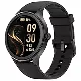 TOOBUR Smartwatch Damen Rund, Schrittzähler & Fitness Uhr für Laufen/Alltag, 100+ Sportmodi, Elegant Frauen Smart Watch Android/iOS Kompatibel, Telefonfunktion mit Anrufe, IP68 Wasserdicht, Schwarz