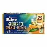 Meßmer Grüner Tee Orange Ingwer | 25 Teebeutel | Vegan | Glutenfrei | Laktosefrei
