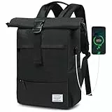 TANTOMI Rucksack Damen Groß, Laptop Rucksack Herren, Unisex Tagesrucksäcke Rolltop Rucksack Wasserdicht, Reiserucksack Lässiger Backpack Schule Freizeit Uni Arbeit Wandern