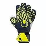 uhlsport Fußball Torwarthandschuhe Prediction Soft Flex Frame - Torwarthandschuhe für Kinder und Erwachsene mit Fingerschutz, 8.5, Marine/weiß/Fluo gelb