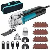 Pohicoo Oszillationswerkzeug, 300W Multifunktionswerkzeug mit 10000-22000RPM 6 Variable Geschwindigkeit,Multitool mit 23 Zubehör, 3° Oszillationswinkel Multimaster zum Schneiden, Schnitzen, Polieren