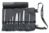 F. DICK Starter-Set ProDynamic 8-teilig (Messer-Set inkl. Rolltasche, Kochmesser inkl. Wetzstahl + Pinzette, Tasche aus Kunstfaser-Material abwaschbar) 81094000, 65 cm