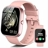Smartwatch Damen Herren mit Telefonfunktion, Smart Watch mit Schlafmonitor SpO2 Herzfrequenz, 1.91' Fitnessuhr Schrittzähler Uhr, 110+ Sportmodi, IP68 Wasserdicht Fitness Tracker für Android iOS Rosa