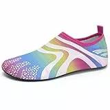 IceUnicorn Badeschuhe Damen Strandschuhe Herren Barfuss Socken Schwimmschuhe Aquaschuhe Wasser leich(342Rainbow,40/41EU)