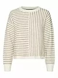 VERO MODA Damen Vmuranus Ls Oneck Cropped Pullover Ga Bf Strickpullover, Birch/Detail:W. Silver Mink Melange, Medium