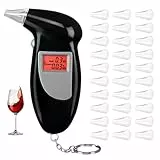 Merwlukt Alkoholtester, Polizeigenau Promillemessgerät Professioneller Alkoholmessgerät Alkohol Tester mit Halbleiter Sensorik und Digitaler LCD-Bildschirm mit 30 Mundstücke