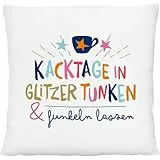 H:PPY Life Plüschkissen mit Motiv Funkeln | Zierkissen, kleines Kissen, 25 cm x 25 cm, 100% Polyester | Geschenk lustig, Dekoartikel | 74443