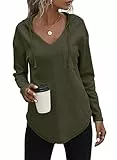 Tanmolo Kapuzenpullover Damen Hoodie Pullover Sweatshirt Langarm Tops Casual Oberteile Armeegrün, M