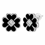 Yinsen Kleeblatt Ohrringe für Damen 925 Sterling Silber Ohrstecker Glücksbringer Schmuck Geschenk für Frauen