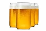 LUXU Biergläser, 570 ml, Dosenform, 4 Stück Set of 4 farblos