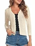 Gyabnw Damen Bolero Elegant 3/4 Ärmel Festliche Bolerojacke Festliche Cardigan Sommer Casual Outerwear