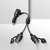RGBer® Zigarettenanzünder Verteiler, Adapter Zigarettenanzünder Steckdose，Auto 12V Zigarettenanzünder Stecker mit Schalter| Für Auto Sitzheizung und Auto Kühlbox geeignet.