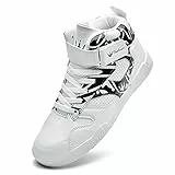 K DUORO Herren High Top Sneaker Leichtgewichts Walking Schuhe (Weiß/Schwarz, Erwachsene, Herren, 44, Numerisch, EU Schuhgrößensystem, M)