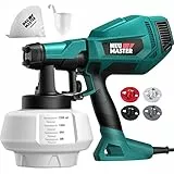 Farbsprühsystem Elektrisch - NEU MASTER 1200 ML HVLP Farbsprühgerät, Aktualisiert 4 Düsen /3 Sprühmuster Lackierpistole für Möbel, Wände, Zäun, Renovierung Innen und Außen