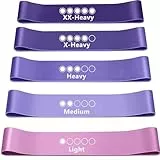 FOLAI Widerstandsbänder [5er Set] Fitnessband mit Übungsanleitung auf Deutsch & Tragebeutel Resistance Bands Gymnastikband für Muskelaufbau Pilates Yoga