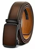KEMISANT Gürtel Herren, Automatik Ledergürtel Herren Ratsche für Business Anzug,35mm Gürtel ohne Löcher,Größe Angepasst(Dunkelbraun,115cm/32-38' taille verstellbar)