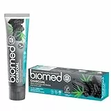 BIOMED Charcoal Aktivkohle Zahnpasta für weiße Zähne - fluoridfreie und 98% natürliche Whitening Zahncreme in einer 100g Packung