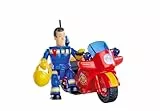 Simba Feuerwehrmann Sam Motorrad mit Figur – Einsatzfahrzeug mit beweglicher Sam Spielfigur, TV Serien Spielzeug, detailreiches Rettungsfahrzeug, Mehrfarbig, ca. 15 cm, ab 3 Jahre