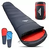 MOUNTREX Schlafsack Winter -10°C / +10°C - Warm & Leicht (1.5 kg) – Camping Outdoor Winterschlafsack Mumienschlafsack für Erwachsene Jugendliche - Kompaktes Packmaß (36x20cm) - Koppelbar