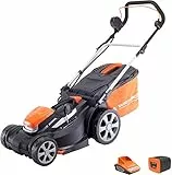 Yard Force Akku-Rasenmäher LM G37A mit 40V / 2,5Ah Lithium-Ionen-Akku /37cm Schnittbreite/Schnellladetechnologie /25-75mm Schnitthöhen Verstellung / 45L Hybridfangsack