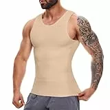 SLIMBELLE Shapewear Herren Kompressions Shirt Elastische Ärmellos Body Shaper Tight Unterhemden Tank Top Taillenformer Figurformend Bauchweg Unterhemd