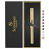 Scriveiner EDC Gold Luxus-Tintenroller – Echtvergoldung, cooler Schreibstift, bestes Stiftgeschenk für Männer und Frauen, deutsche Schmidt-Mine, schönes