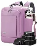 Lekespring Reiserucksack für Ryanair Handgepäck 40x30x20, Rucksack Handgepäck Flugzeug mit 6 Packwürfeln, leichter Flugrucksack für Kurztrips, Business & Arbeit, Lila