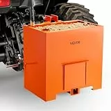 VEVOR Ballastbox, 3-Punkt-Traktorballast der Kategorie 1 mit 363 kg Tragkraft, mit Standard-2-Zoll-Anhängerkupplung, Stahlkonstruktion, 0,14 m³ Volumen, Laderanbau mit Schiebetür, Orange