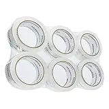 Amazon Basics Transport und Packband, Kristall klar, 6 Stück, Standardweit: 4,7 cmW x 49,9 m