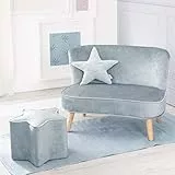 roba Kindersitzgruppe „Lil Sofa” inkl. Kindersofa, Sternenhocker & Dekokissen Stern in hellblau/sky